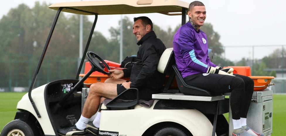 NEW WHEELS : Ederson making the most of City's training equipment