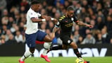 SPEEDY STERLING: Our winger looks to get away from Aurier.