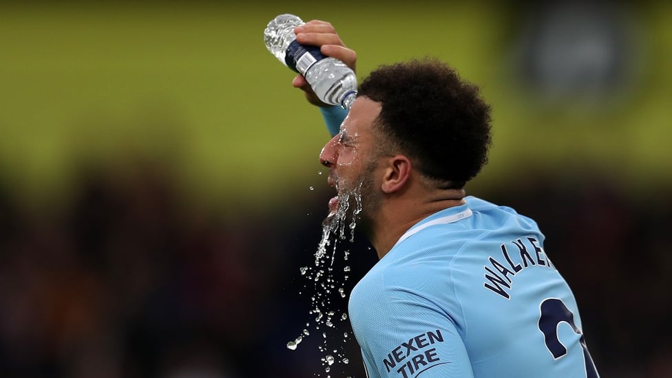 WATER WAY TO COOL DOWN : Kyle does like a drop of the H2O