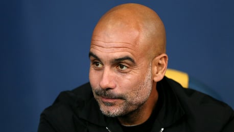 THE BOSS: Pep Guardiola watches on