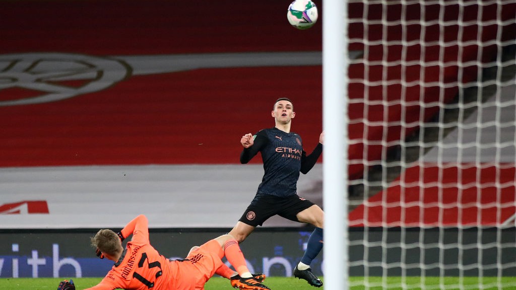 THREE CHEERS: Phil Foden finds the target to further extend our advantage