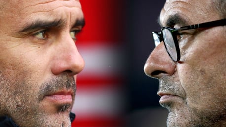 HEAD TO HEAD: Pep Guardiola and Maurizio Sarri lock horns on Sunday...