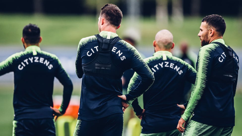 BACK TO IT : The players in training