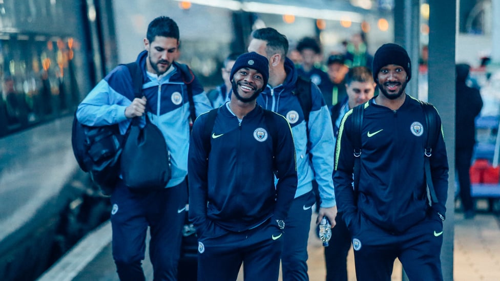 THAT FRIDAY FEELING : Raheem Sterling and Fabian Delph are full of smiles