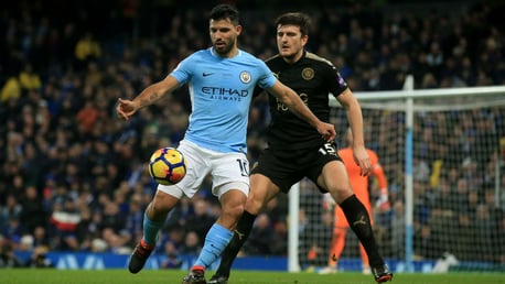 AGUERO: The Argentinian in action during the second half.