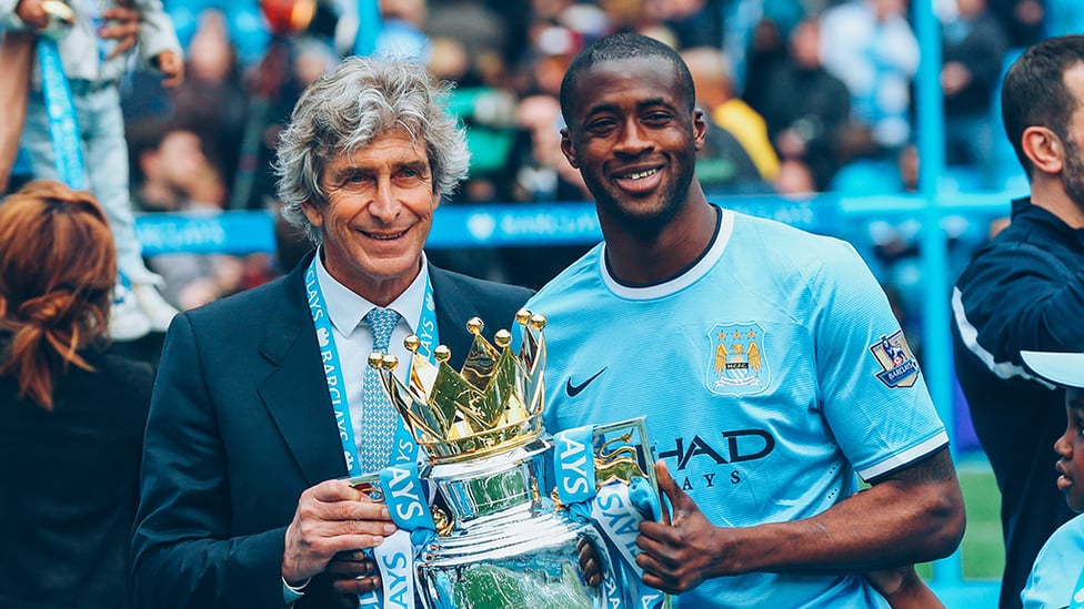 PREMIER LEAGUE LEGEND : Celebrating trophy success with Manuel Pellegrini