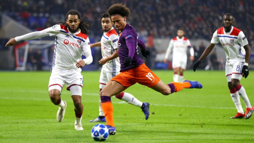 BY THE LEFT : Leroy Sane fires in a shot