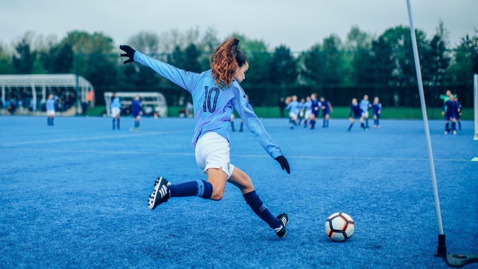 YOUNG BLUE : Jemima in action for our U14s