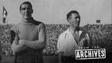 TWO MANCHESTER CITY LEGENDS: Frank Swift and Joe Mercer proudly representing England