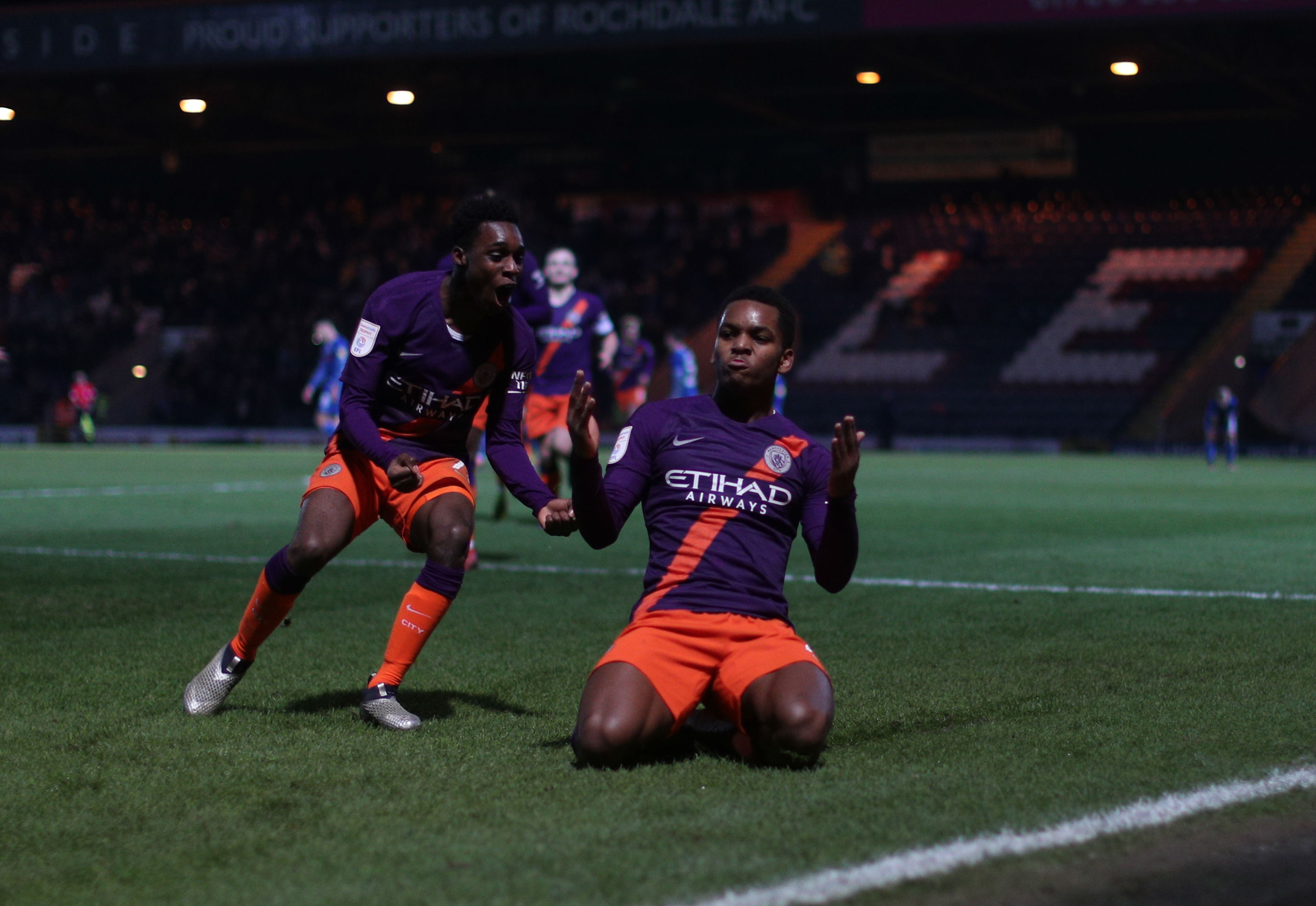 OH YES : Jayden Braaf celebrates his second goal