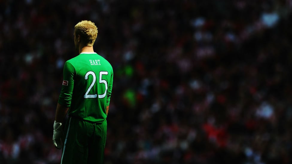 FINAL : An artistic shot of Hart during the FA Cup final in 2011.