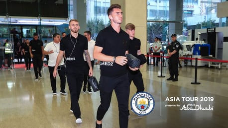 ARRIVAL: Aymeric Laporte reports for duty against Wolves.