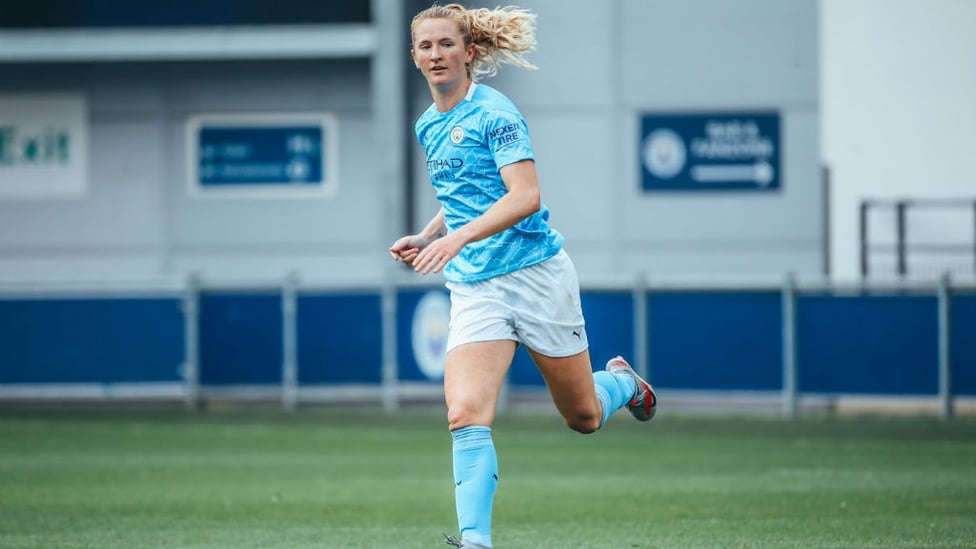 STAR ON SUNDAY: Two assists and a goal saw Sam Mewis get her City career off to a flying start!