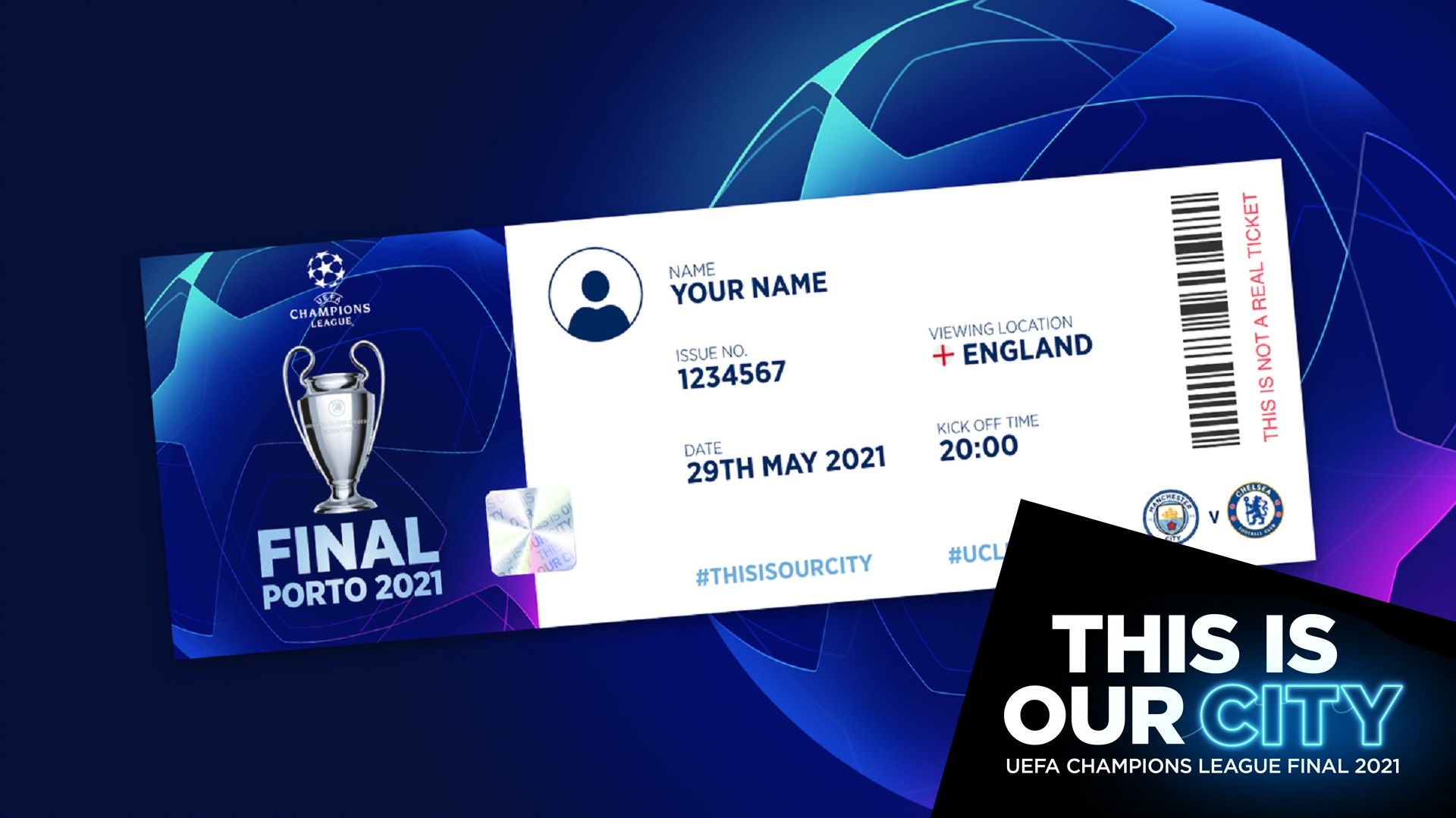 Claim your commemorative virtual ticket for the Champions League final!