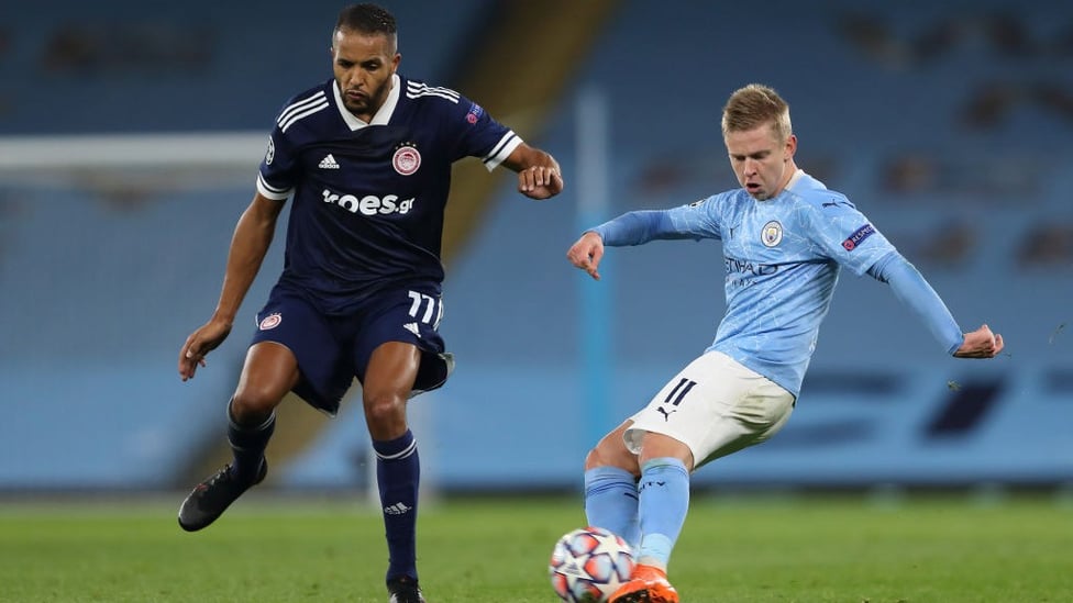 FLYING FULLBACK: Oleksandr Zinchenko switches the play