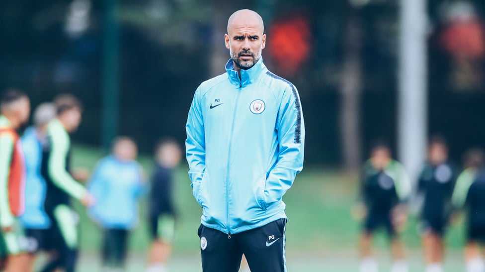 BOSS MAN : Pep watches his players closely