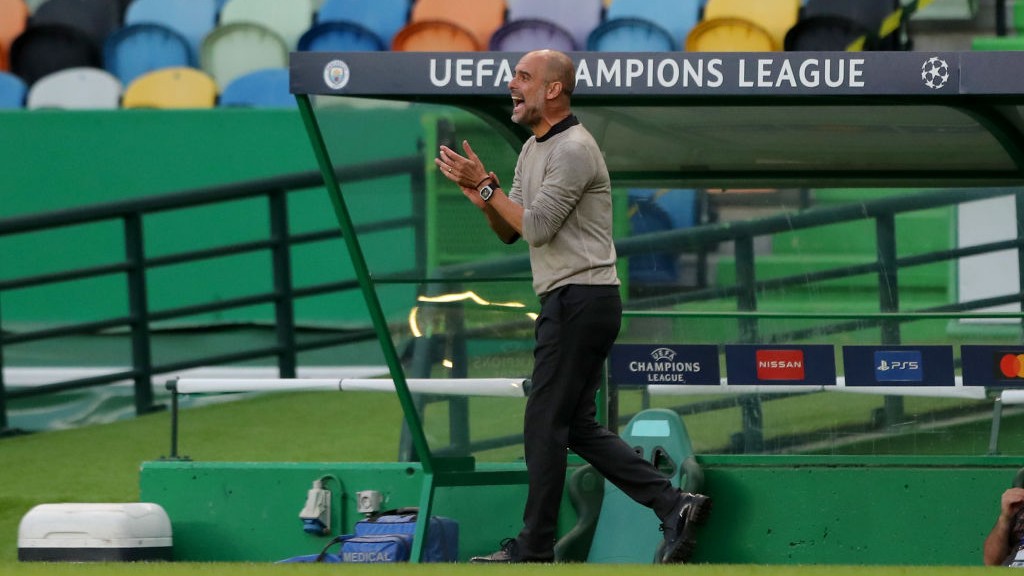 PEP UP: The boss offers encouragement from the touchline