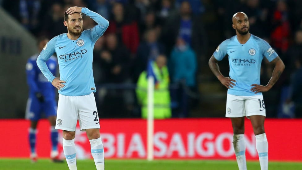 BOXING DAY BLUES : The expressions on the faces of David Silva and Fabian Delph sum up the day