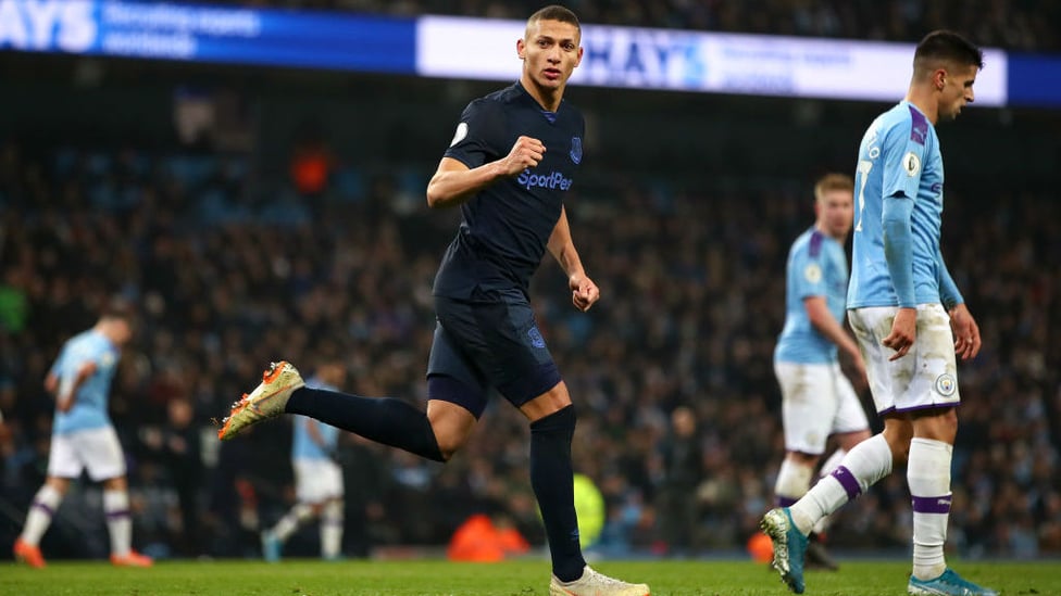 ONE BACK : Richarlison celebrates after netting with 20 minutes to go.