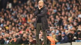 THE BOSS: Pep watches on from the dugout