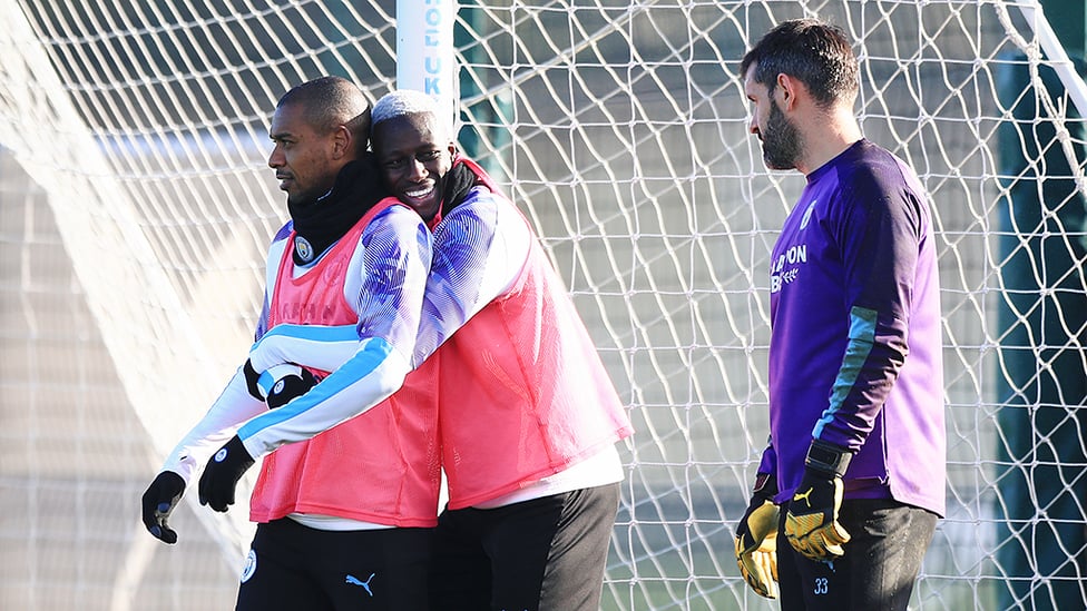 'I LOVE THIS GUY' Benjamin shows Scott Carson his admiration for Ferna