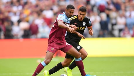 PATROLLING: Rodri gets his first taste of the Premier League.