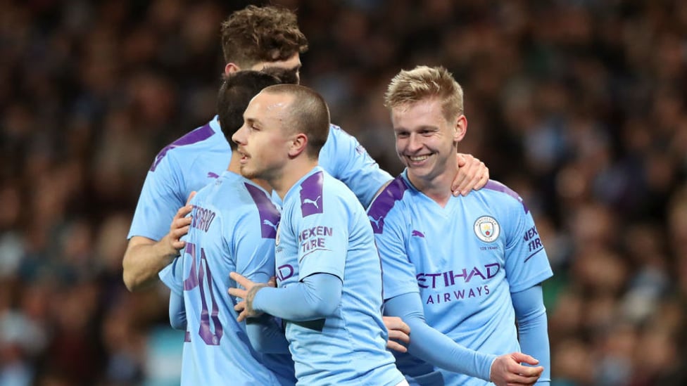 GOLDEN GLOW : Oleks Zinchenko celebrates after his first half goal