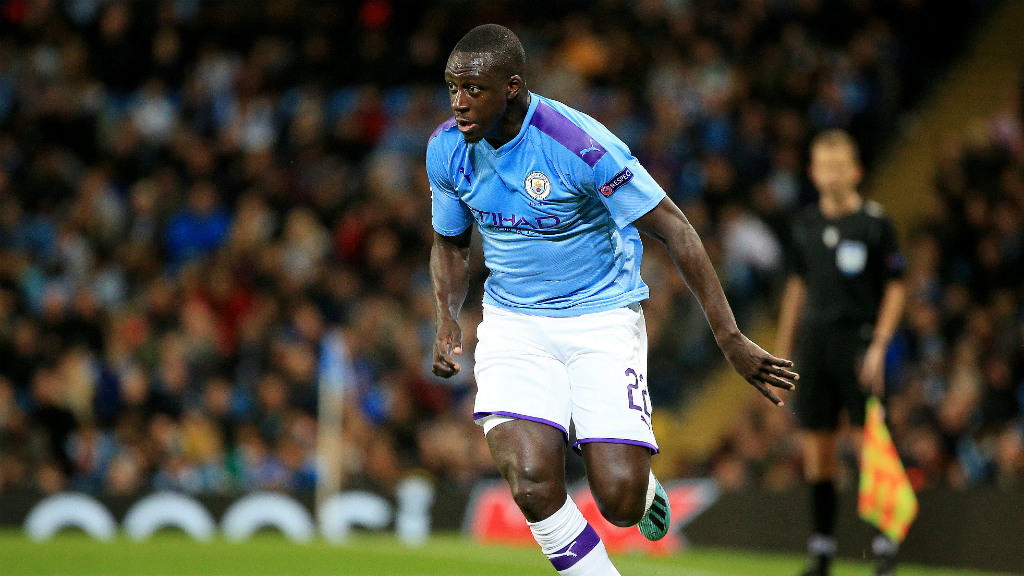 HE'S BACK: Benjamin Mendy starts his first Champions League game since returning from injury