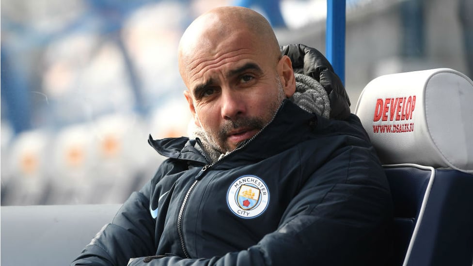 WATCHING BRIEF : Pep Guardiola is in relaxed mood ahead of kick-off at the John Smith's Stadium