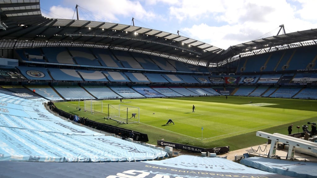 HOME: The sun shines on the Etihad ahead of the visit of West Ham.