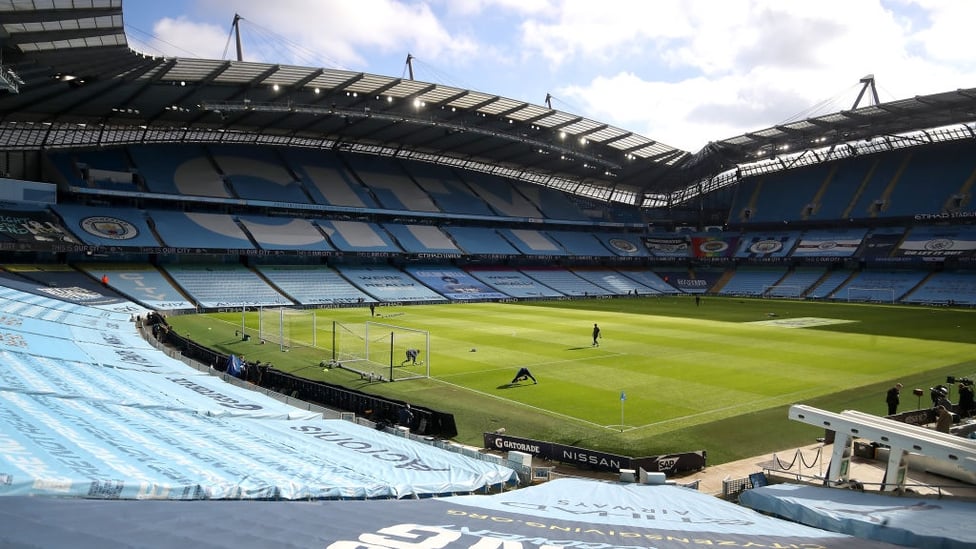 HOME : The sun shines on the Etihad ahead of the visit of West Ham.