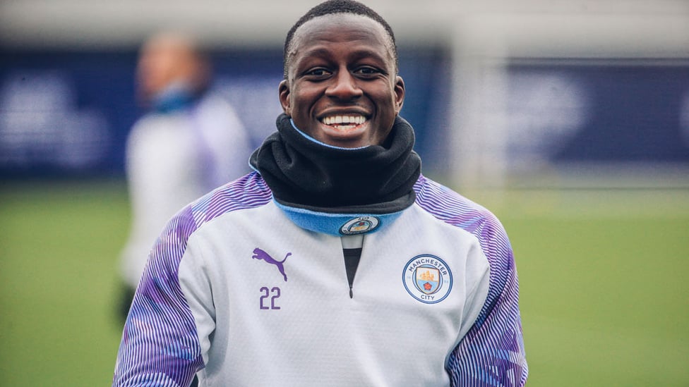 BIG BEN : Benjamin Mendy shows off his pearly whites