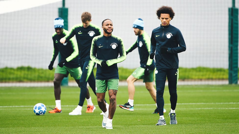 WING COMMAND : Raheem Sterling and Leroy Sane limber up