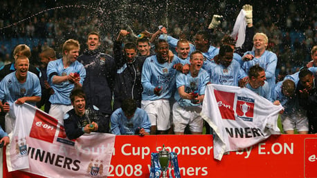 MAGIC MOMENTS: The Manchester City squad celebrate after our 2008 FA Youth triumph