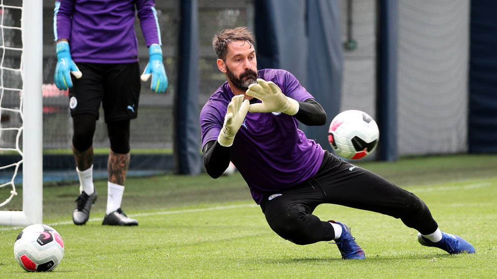 SAFE HANDS : Scott Carson goes through warm-up drills.