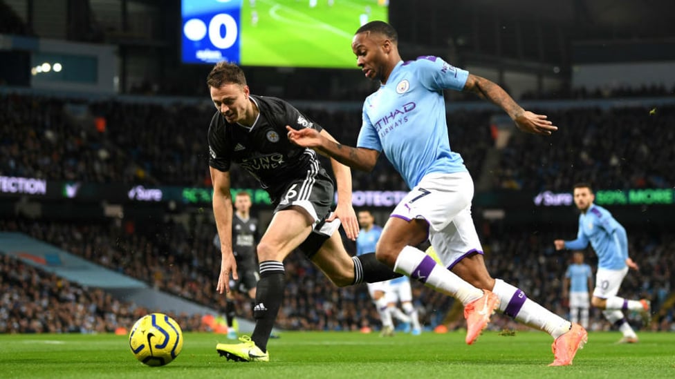 DANGERMAN : Sterling looks to get through on goal early on.