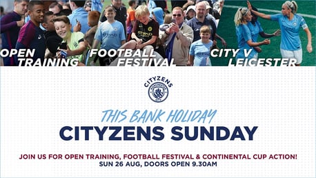 CITYZENS SUNDAY: Join us at the CFA for a day of family fun and open training 