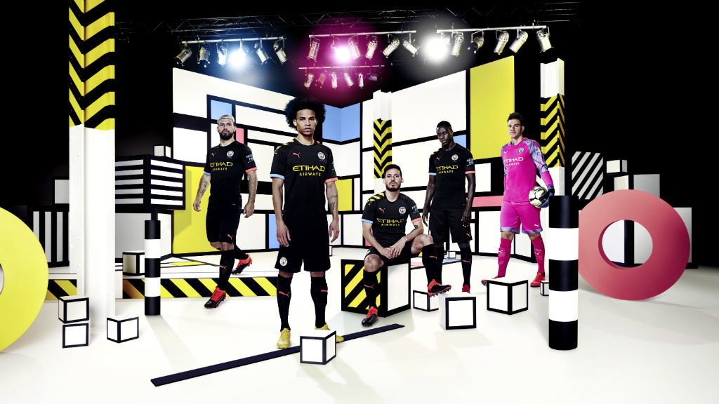 HIGH FIVES: Goalkeeper Ederson joins Sergio Aguero, Leroy Sane, David Silva and Benjamin Mendy as City gear up ahead of the new campaign