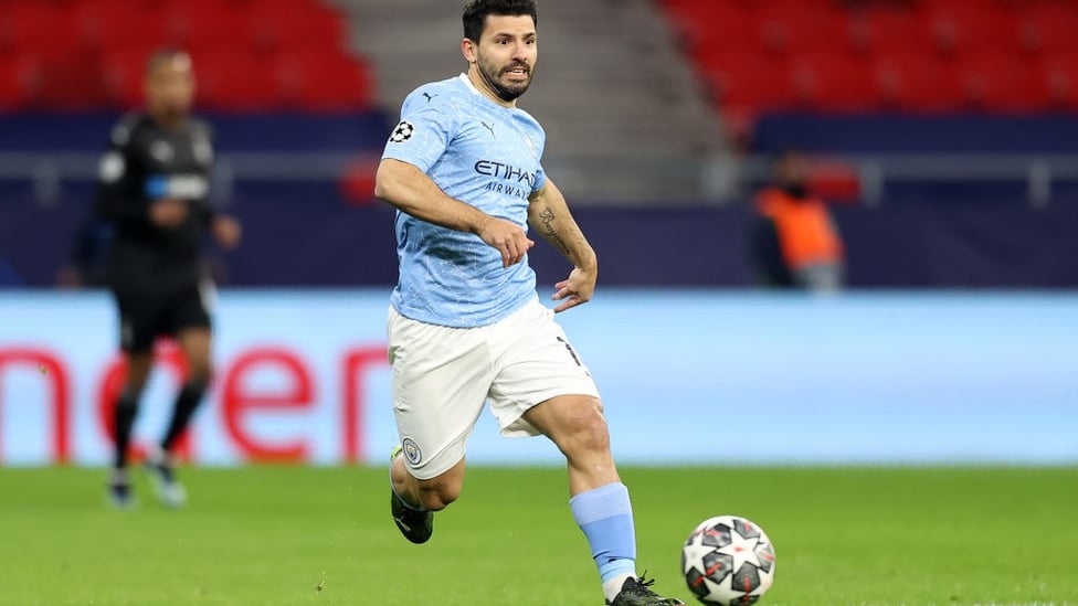 SERGE OF PACE: Sergio Aguero races forward after coming off the bench