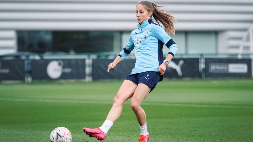 FOX IN THE BOX : Janine Beckie tests the goalkeeper.