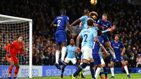 LEAD DOUBLED: Luiz heads home Chelsea's second 