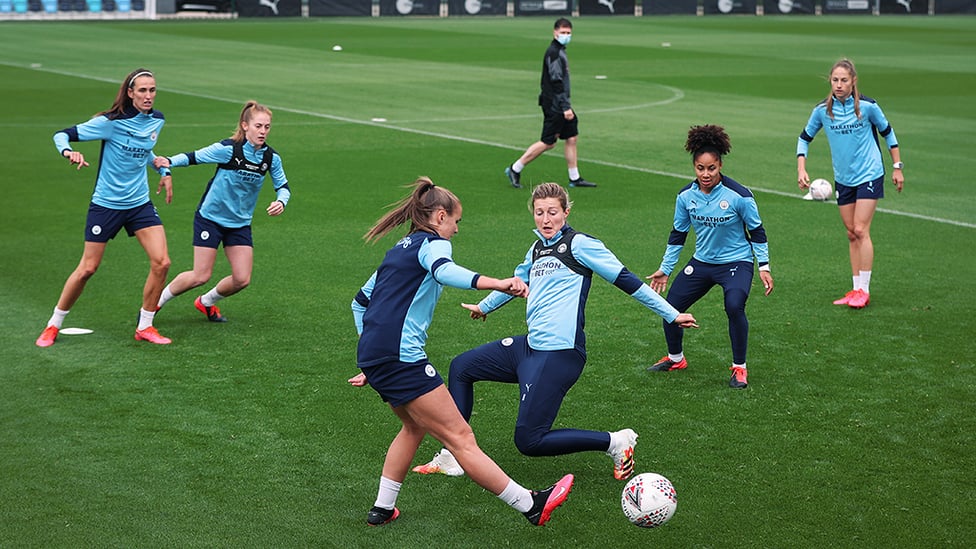 SQUAD GOALS: The City players go through their collective paces