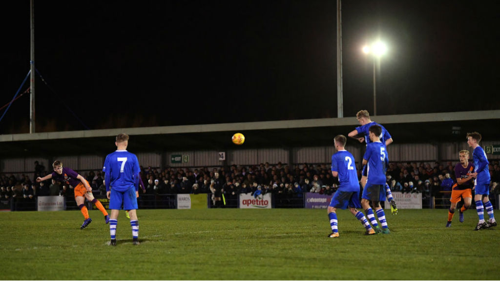 WHAT A STRIKE : Tommy Doyle fires home his spectacular free-kick to put City 2-0 ahead