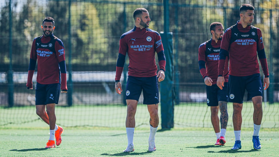 SQUAD GOALS: The lads get ready for the session ahead