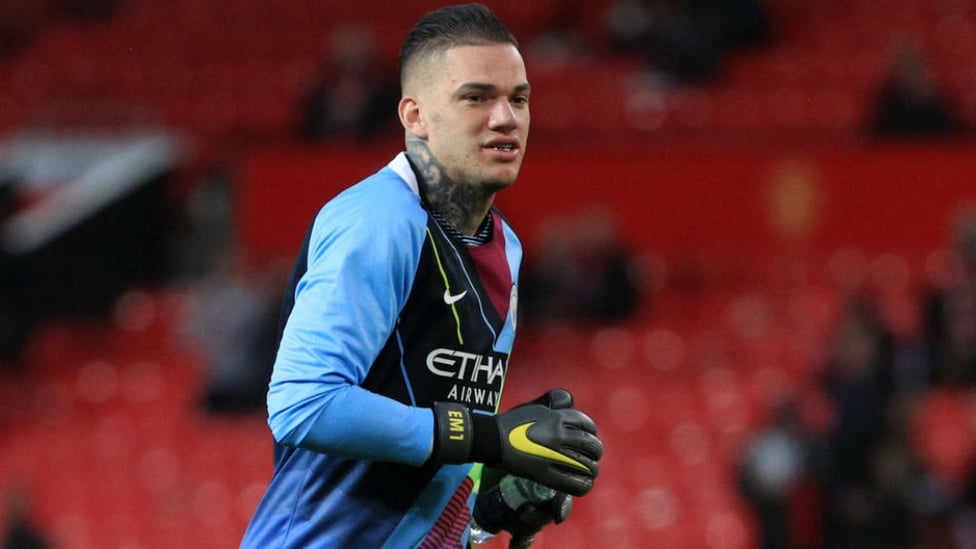 WARMING TO THE TASK : Ederson goes through his pre-match paces