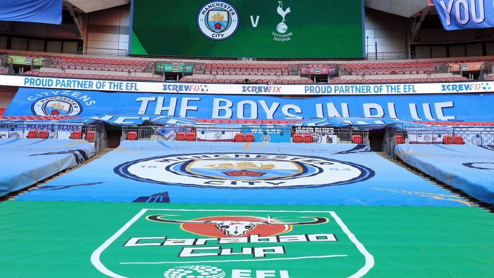 BLUE WEMBLEY : The City flags shine bright for the final.