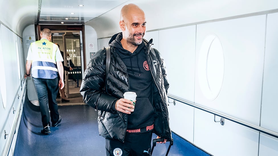 Pep makes his way onboard