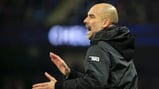 RALLYING CRY: Pep Guardiola tries to inspire his players from the sideline.