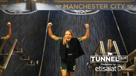 TUNNEL CAM: Behind-the-scenes at the Etihad Stadium as City beat United in the women's derby.