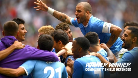 WALKER WONDERLAND: Kyle Walker played a key role in City's 2019 Community Shield triumph